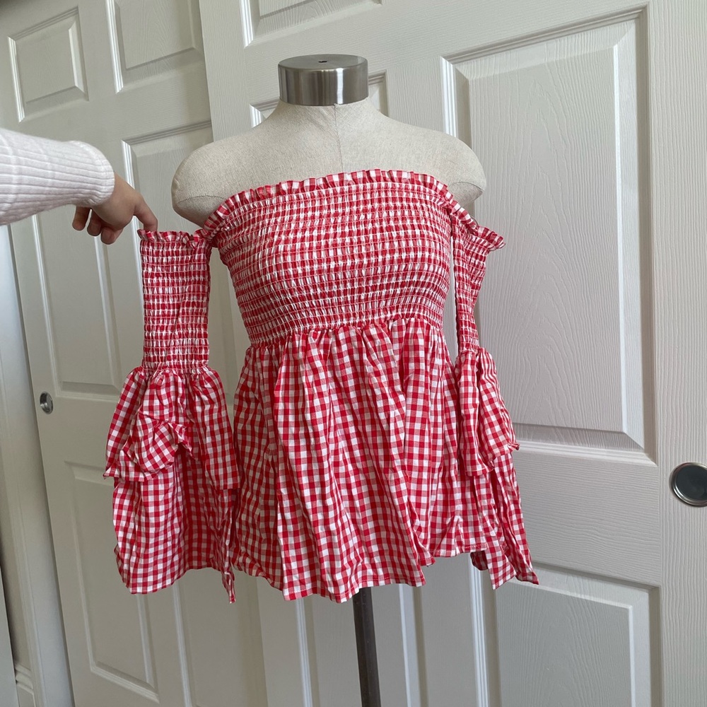 Plaid Smock Baby Doll Top